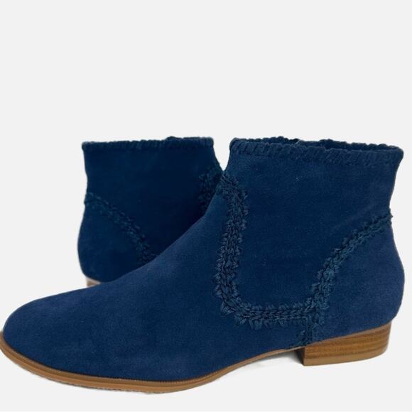 Jack Rogers Midnight Blue Gemma Embroidered Booties - Picture 1 of 9